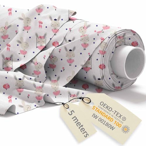 DreamRoots Stoff Kindermotive - Baumwollstoff Meterware Kinder - Stoffe zum Nähen Meterware - Polsterstoff - Leinwand Stoff 160cm x 5M von DreamRoots