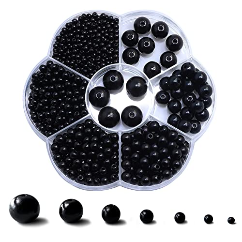 Dreamark 1150 Stück Bastelperlen Set Klein, 3/4/5/6/8/10/12mm Runde Perlen zum Auffädeln Schwarz Set Perlen Ketten Selber Machen Set Perlen für Perlenkette zum selber machen Dreamark 1150 Stück Bastelperlen Set Klein, 3/4/5/6/8/10/12mm Runde Perlen zum Auffädeln Schwarz Set Perlen Ketten Selber Machen Set Perlen für Perlenkette zum selber machen von Dreamark