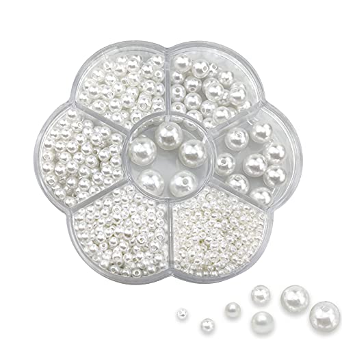 Dreamark 1150 Stück Weiße Perlen Set, 3/4/5/6/8/10/12mm Weiße Runde Perlen zum Auffädeln Perlen Ketten Selber Machen Set Perlen für Armbänder, Ohrringe, Halskette, Schmuck und Kleidung Dekorieren Dreamark 1150 Stück Weiße Perlen Set, 3/4/5/6/8/10/12mm Weiße Runde Perlen zum Auffädeln Perlen Ketten Selber Machen Set Perlen für Armbänder, Ohrringe, Halskette, Schmuck und Kleidung Dekorieren von Dreamark
