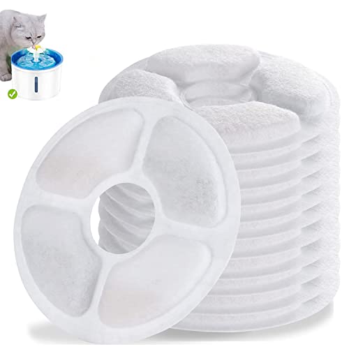 Dreamhigh® 12 Stück Katzenbrunnen Filter, Ersatzfilter für Trinkbrunnen für Katze und Hunde, Pet Filter Wasserbrunnen, Aktivkohle von Dreamhigh