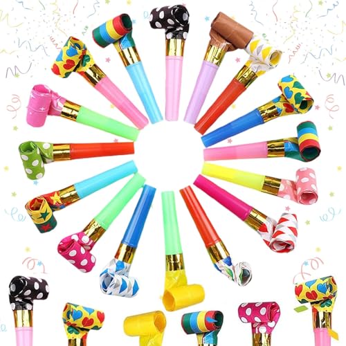 Dreamil Gebläse Krachmacher Tröten Kindergeburtstag 20 Stück Bunte Party Hörner Partygebläse Lustige Spielzeuge Funny Whistles Gebläse für Kinder Dreamil Gebläse Krachmacher Tröten Kindergeburtstag 20 Stück Bunte Party Hörner Partygebläse Lustige Spielzeuge Funny Whistles Gebläse für Kinder von Dreamil