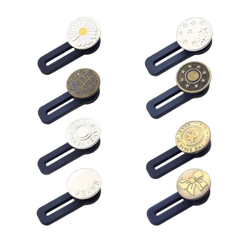 Dreamil Hosenbunderweiterung Knopf 8 Stück Hosenbund Verlängerung Hosenknopf Taille Extender Gürtelverlängerungssets Knopfverlängerung für Hosen Jeans Röcke Hemden Männer und Frauen (Blau) von Dreamil