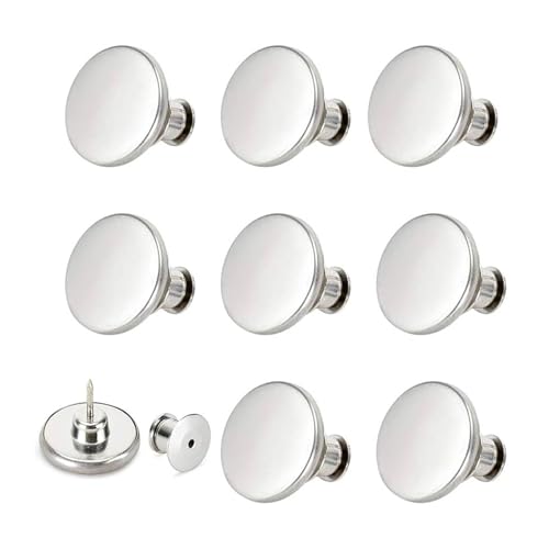 Dreamil Jeans Knöpfe Ohne Nähen 12 Stück Verstellbare Hosen Ersatz Knöpfe 17mm Button Pins DIY Jeansknopf Hosenknöpfe Zum Stecken Jeans zum Erweitern oder Reduzieren der Hosengröße(Silber) von Dreamil