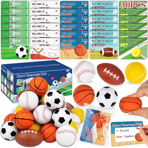 Valentinstagskarten für Kinder Schule – 30 Stück, Sportbälle, Valentinstagsgeschenke für Kinder, Klassenzimmer, Valentinstagskarten, Austausch für Kleinkinder, Teenager, Jungen, Schulklasse, Valentinstagskarten für Kinder Schule – 30 Stück, Sportbälle, Valentinstagsgeschenke für Kinder, Klassenzimmer, Valentinstagskarten, Austausch für Kleinkinder, Teenager, Jungen, Schulklasse, von Dreampark