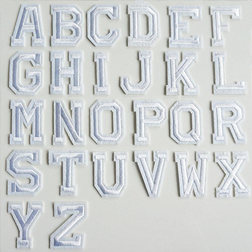 26 weiß Alphabet Buchstaben Nähen Eisen auf Patch Badge bestickt Feministische Patches für Jacken Taschen Hat Jeans-Applikation von Dreamshome