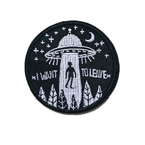 Patch „UFO - Fliegende Untertasse“ zum Aufnähen/Aufbügeln, für Mützen, Taschen, Jeans, T-Shirts von Dreamshome