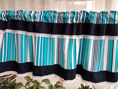 Dreamskull Scheibengardine Bistrogardine Kurzstores Gardinen Küche Kurz Landhaus Modern Blickdicht Kurzgardinen Küchengardine Stangendurchzug mit Sreifen 145 cm Breit Kleinfenster (Blau, HxB 60x145cm) Dreamskull Scheibengardine Bistrogardine Kurzstores Gardinen Küche Kurz Landhaus Modern Blickdicht Kurzgardinen Küchengardine Stangendurchzug mit Sreifen 145 cm Breit Kleinfenster (Blau, HxB 60x145cm) von Dreamskull