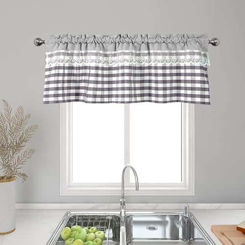 Dreamskull Scheibengardine Küchengardine Küche Kurz Fenster Landhausstil Blickdicht Modern Kurzstore Wohnzimmer Kurzgardinen mit Stangendurchzug Spitze Kariert 145 cm Breit Dreamskull Scheibengardine Küchengardine Küche Kurz Fenster Landhausstil Blickdicht Modern Kurzstore Wohnzimmer Kurzgardinen mit Stangendurchzug Spitze Kariert 145 cm Breit von Dreamskull