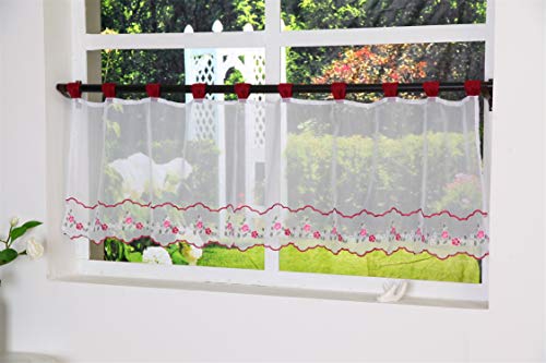 Dreamskull Scheibengardine Voile Bistrogardine Landhaus Küche Kurz Modern Kurzgardine Kurzstores Gardinen Küchengardine Transparent 30 45 60cm Hoch mit Schlaufen Stickerei Kleinfenster (HxB 30x90cm) Dreamskull Scheibengardine Voile Bistrogardine Landhaus Küche Kurz Modern Kurzgardine Kurzstores Gardinen Küchengardine Transparent 30 45 60cm Hoch mit Schlaufen Stickerei Kleinfenster (HxB 30x90cm) von Dreamskull