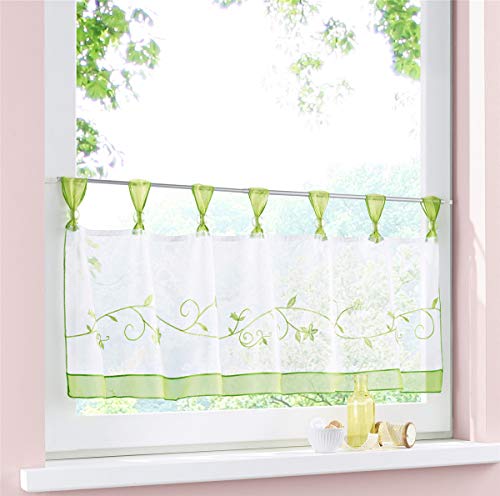 Dreamskull Scheibengardine Voile Bistrogardine Landhaus Küche Kurz Modern Kurzstores Gardinen Kurzgardine Küchengardine Transparent 45 cm Hoch Weiß mit Schlaufen Stickerei Kleinfenster HxB 45x90cm Dreamskull Scheibengardine Voile Bistrogardine Landhaus Küche Kurz Modern Kurzstores Gardinen Kurzgardine Küchengardine Transparent 45 cm Hoch Weiß mit Schlaufen Stickerei Kleinfenster HxB 45x90cm von Dreamskull