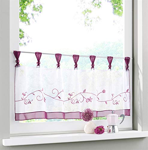 Dreamskull Scheibengardine Voile Bistrogardine Landhaus Küche Kurz Modern Kurzstores Gardinen Kurzgardine Küchengardine Transparent 60 cm Hoch Weiß mit Schlaufen Stickerei Kleinfenster Dreamskull Scheibengardine Voile Bistrogardine Landhaus Küche Kurz Modern Kurzstores Gardinen Kurzgardine Küchengardine Transparent 60 cm Hoch Weiß mit Schlaufen Stickerei Kleinfenster von Dreamskull