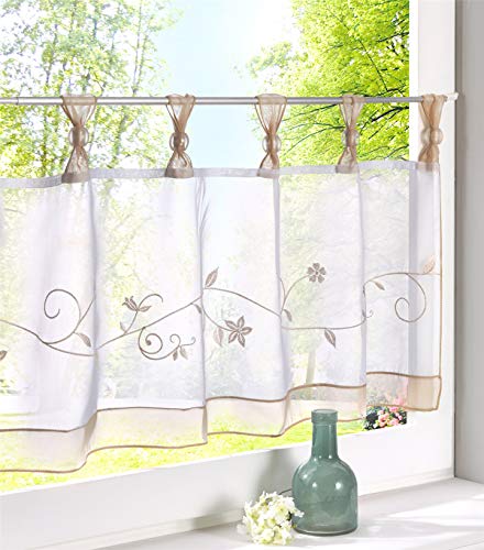 Dreamskull Scheibengardine Voile Bistrogardine Landhaus Küche Kurz Modern Kurzstores Gardinen Kurzgardine Küchengardine Transparent 60 cm Hoch Weiß mit Schlaufen Stickerei Kleinfenster Dreamskull Scheibengardine Voile Bistrogardine Landhaus Küche Kurz Modern Kurzstores Gardinen Kurzgardine Küchengardine Transparent 60 cm Hoch Weiß mit Schlaufen Stickerei Kleinfenster von Dreamskull