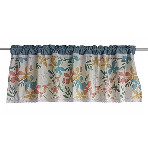 Dreamskull Scheibengardinen Bistrogardine Modern Küche Kurz Landhausstil Kurzgardine Kurzstores Gardinen Küchengardine Vorhang Blickdicht Stangendurchzug Blumenmuster Kleinfenster 150cm Breit von Dreamskull