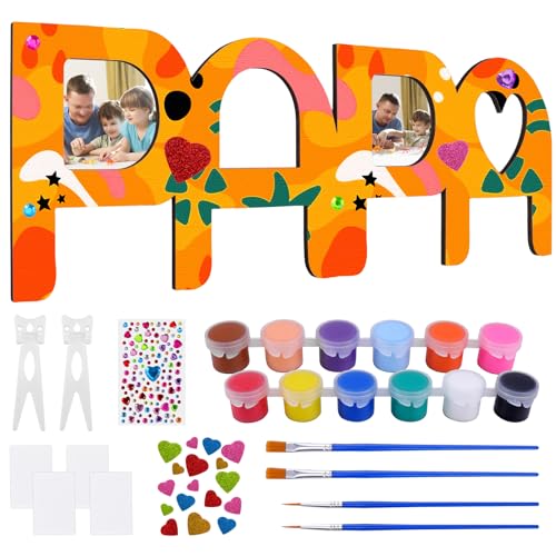Dreamtop PAPA Bilderrahmen Geschenk Holzbuchstaben Vater Bastelset Holz Personalisierte Foto mit Farben and Pinsel Vatertagsgeschenke Geburtstag Weihnachten Geschenk für PAPA von kindern Dreamtop PAPA Bilderrahmen Geschenk Holzbuchstaben Vater Bastelset Holz Personalisierte Foto mit Farben and Pinsel Vatertagsgeschenke Geburtstag Weihnachten Geschenk für PAPA von kindern von Dreamtop