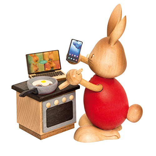 Drechslerei Kuhnert - Osterdekoration / Osterhase - Stupsi Hase Homeoffice - 12cm - aus Holz - Made in Germany Drechslerei Kuhnert - Osterdekoration / Osterhase - Stupsi Hase Homeoffice - 12cm - aus Holz - Made in Germany von Drechslerei Kuhnert