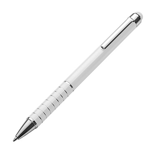10 Touchpen Kugelschreiber / aus Metall / Farbe: weiss von Drehkugelschreiber