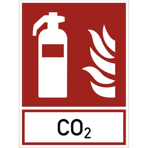 Dreifke® Aufkleber, Kombischild Feuerlöscher mit Text CO2, Folie, 200x270 mm von Dreifke