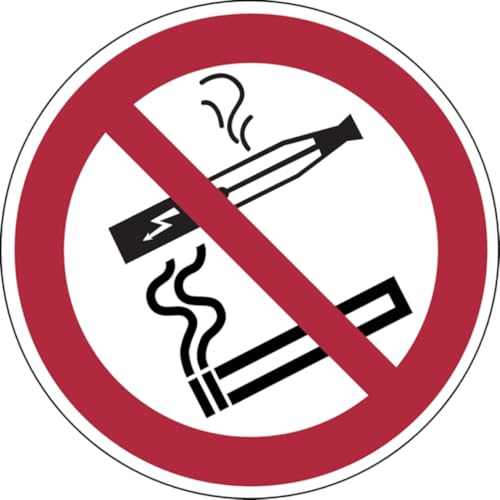 Dreifke® Aufkleber (Folie) "Rauchen und E-Zigarette verboten", Ø10cm, Folie selbstklebend, 1 Stück, Praxisbewährtes Gebotszeichen von Dreifke