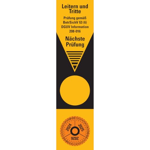 Dreifke® Aufkleber I Grundetikett Prüfung gemäß BetrSichV §3(6), DGUV Information, 24-26, Folie, 50x200mm, DGUV von Dreifke