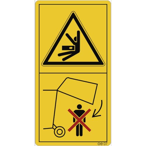 Dreifke® Aufkleber - Nicht unter die angehobene Heckklappe treten..., Folie, 88x168 mm, 2 Stück von Dreifke