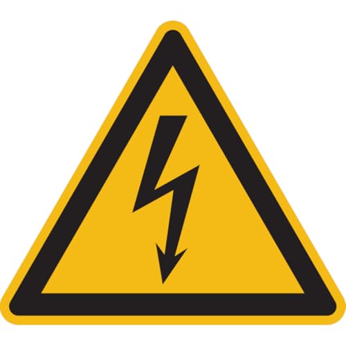 Dreifke® Aufkleber Warnschild, Warnung vor elektrischer Spannung W012 (Blitzpfeil) | 200mm | ASR A1.3 (DIN EN ISO 7010), 1 Stk von Dreifke