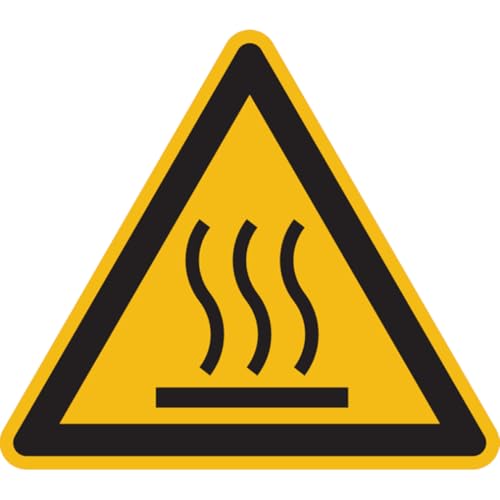 Dreifke® Aufkleber Warnschild, Warnung vor heißer Oberfläche W017 | 100mm | ASR A1.3 (DIN EN ISO 7010), 1 Stk von Dreifke