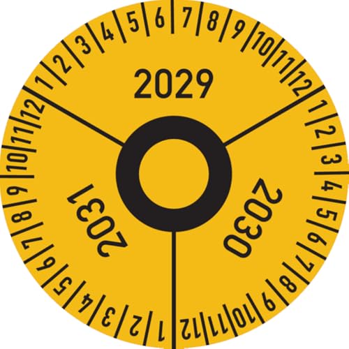 Dreifke® Drei-Jahres-Prüfplakette, Jahresfarben, Folie, Ø 30 mm - 30 mm Folie selbstklebend | 10 Stk von Dreifke