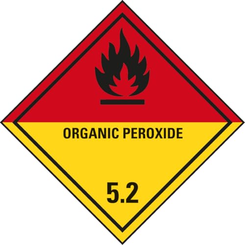 Dreifke® Gefahrgutzettel Klasse 5.2, Organ. Peroxide, Folie, mit Spezialkleber, 250x250mm von Dreifke