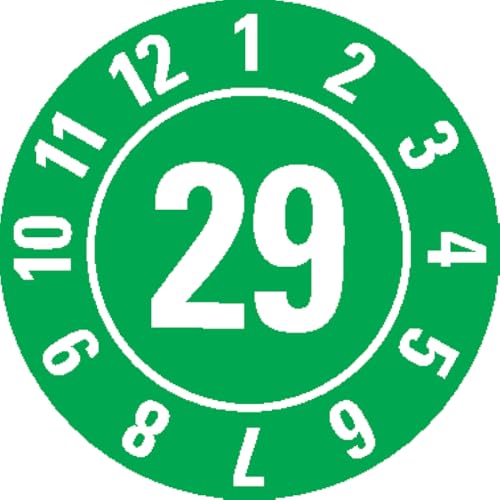 Dreifke® Jahresprüfplakette 29, grün, Folie, ablösbar, Ø 20mm, 500/Rolle von Dreifke