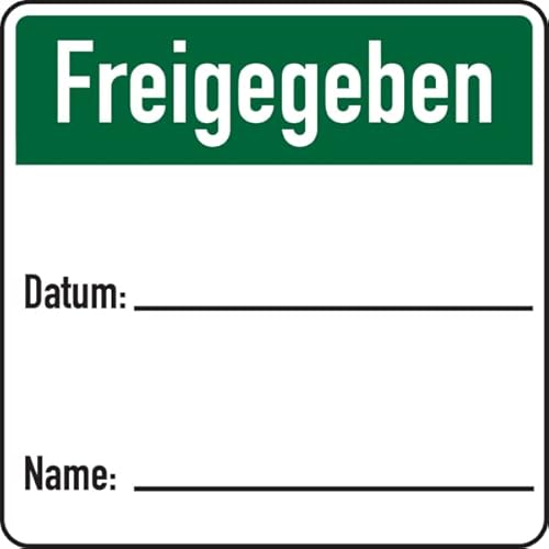 Dreifke® Papieretikett, Freigegeben, 40 x 40 mm - auf Rolle, Papier selbstklebend 500 Stk. von Dreifke