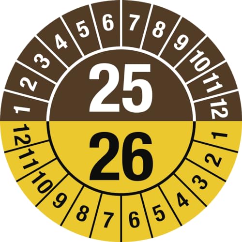 Dreifke® Prüfplakette 2025-2026 mit Monaten, Dokumentenfolie, Ø 30 mm, 10 Stück von Dreifke