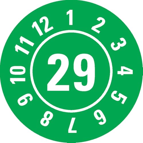 Dreifke® Prüfplakette 29, grün, Folie, ablösbar, Ø 25mm, 500/Rolle von Dreifke