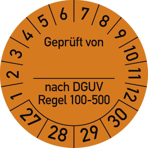 Dreifke® Prüfplakette Gepr DGUV Regel100-500,2027-2030,Dokumentenfolie,Ø30mm,10Stück/Bogen von Dreifke