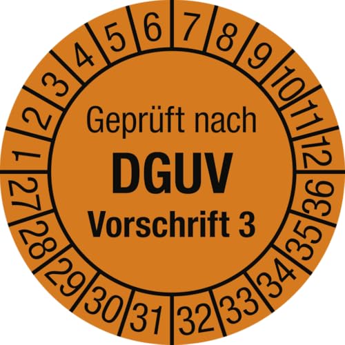 Dreifke® Prüfplakette Gepr. n. DGUV Vorsch.3, 2027-2036,Dokumentenfolie, Ø 30mm,10Stück/Bogen von Dreifke