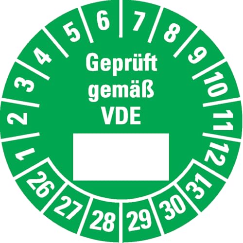 Dreifke® Prüfplakette Geprüft gemäß VDE 26-31, grün, Dokumentenfolie, Ø 25mm, 500/Rolle von Dreifke