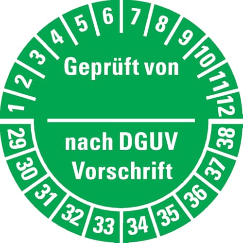 Dreifke® Prüfplakette Geprüft nach DGUV Vorschrift 29-38, grün, Dokumentenfolie, Ø 25mm, 500/Rolle von Dreifke