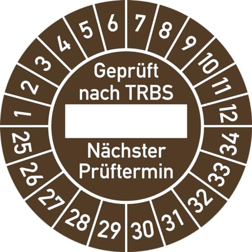 Dreifke® Prüfplakette Geprüft nach TRBS... 2025-2034, Folie, Ø 30 mm, 10 Stück von Dreifke