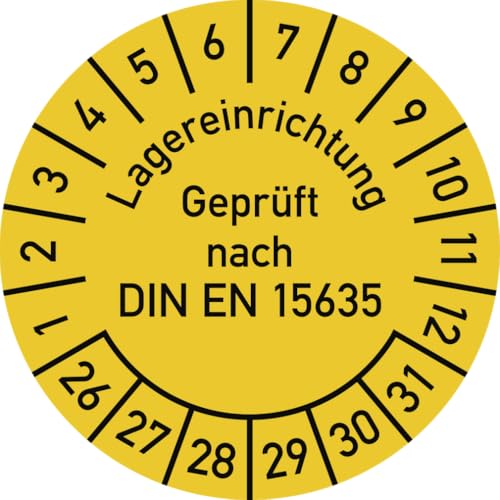 Dreifke® Prüfplakette Lagereinrichtung ... 2026-2031, Dokumentenfolie, Ø 30 mm,10 Stück/Bogen von Dreifke