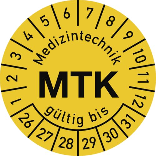 Dreifke® Prüfplakette Medizintechnik MTK 2026-2031, Polyesterfolie, Ø 15 mm, 10 Stk./Bog. von Dreifke