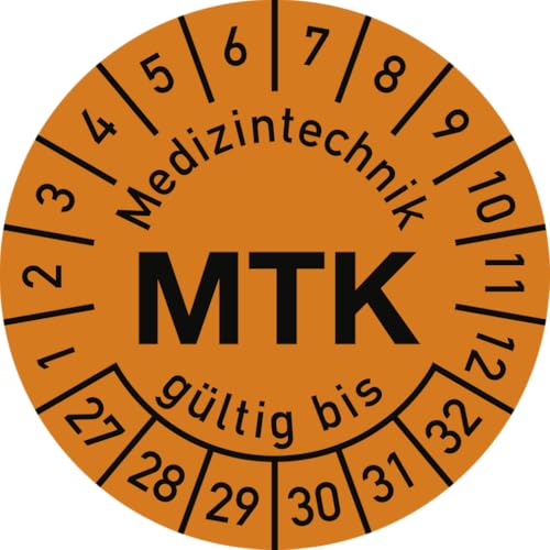 Dreifke® Prüfplakette Medizintechnik MTK 2027-2032, Polyesterfolie, Ø 15 mm, 10 Stk./Bog. von Dreifke