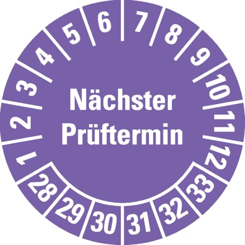Dreifke® Prüfplakette Nächster Prüftermin, 28-33, violett, Folie, ablösb.Folie, 500/Rolle von Dreifke