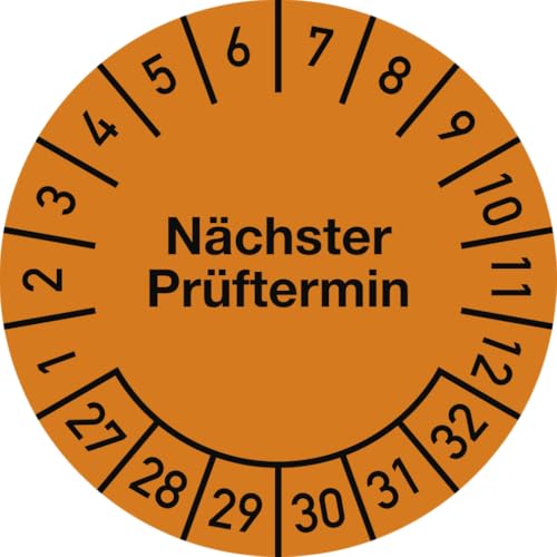 Dreifke® Prüfplakette Nächster Prüftermin 2027-2032, Folie, Ø 20 mm, 10 Stück/Bogen von Dreifke