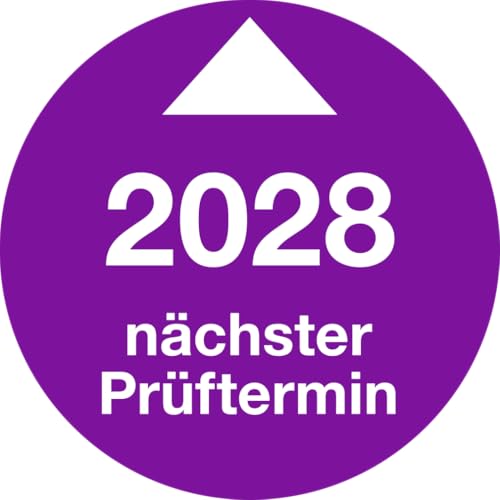 Dreifke® Prüfplakette Nächster Prüftermin 2028, Folie, Ø 30 mm, 10 Stück/Bogen von Dreifke