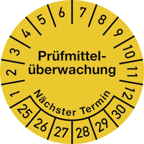 Dreifke® Prüfplakette Prüfmittelüberwachung 2025-2030,Dokumentenfolie,Ø 30 mm, 10 Stück von Dreifke