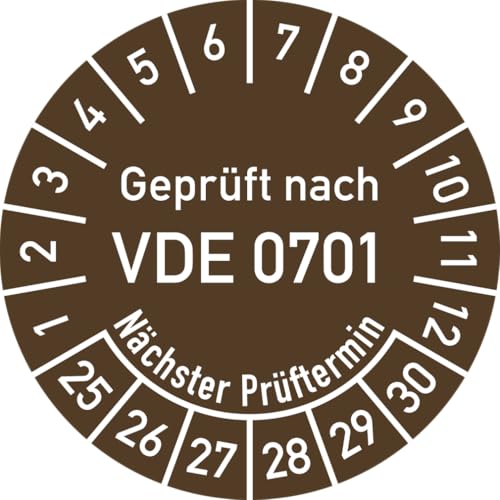 Dreifke® Prüfplakette VDE 0701 Nächster Prüft., 2025-2030, Folie, Ø 30mm, 10 Stück/Bogen von Dreifke
