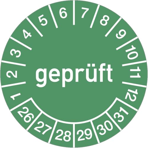 Dreifke® Prüfplakette geprüft 2026-2031, Folie, Ø 25 mm, 500 Stück/Rolle von Dreifke