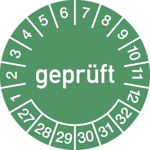 Dreifke® Prüfplakette geprüft 2027-2032, Folie, Ø 15 mm, 10 Stück/Bogen von Dreifke