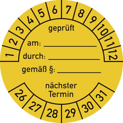 Dreifke® Prüfplakette geprüft am: durch:... 2026-2031, Folie, Ø 40 mm, 10 Stück/Bogen von Dreifke