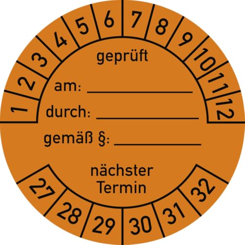 Dreifke® Prüfplakette geprüft am: durch:... 2027-2032, Folie, Ø 40 mm, 10 Stück/Bogen von Dreifke