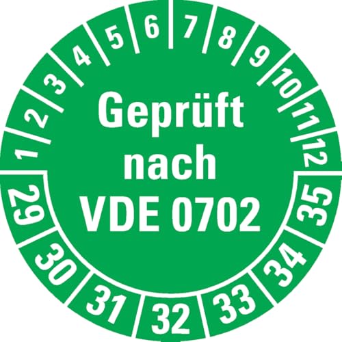 Dreifke® Prüfplakette geprüft nach VDE 0702, 29-35, grün, Dokumentenfolie, Ø30mm, 500/Rolle von Dreifke
